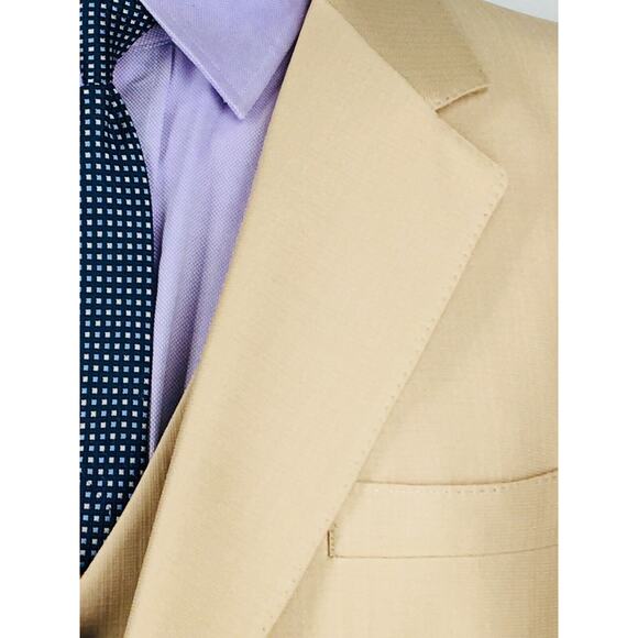 42L Phoenix Clothes USA Mens 1970s Vintage 3 Piece Suit Sand Pants 38 - Picture 4 of 12